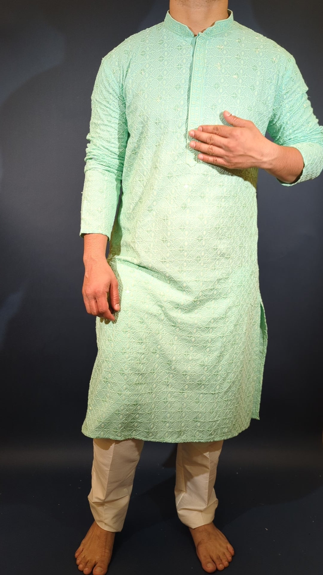 Light Aqua Sequin kurta