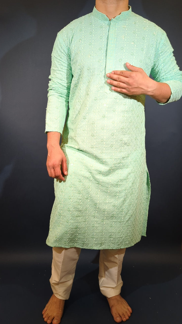 Light Aqua Sequin kurta