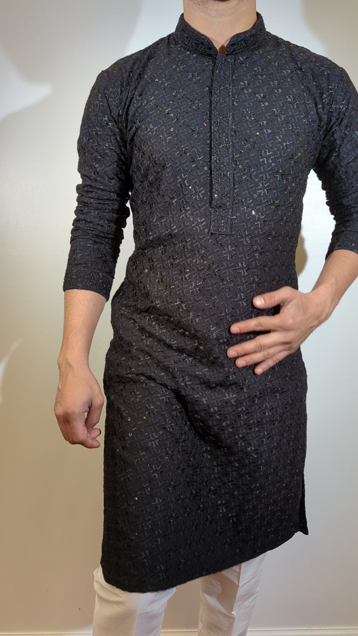 Black Chikan Kurta