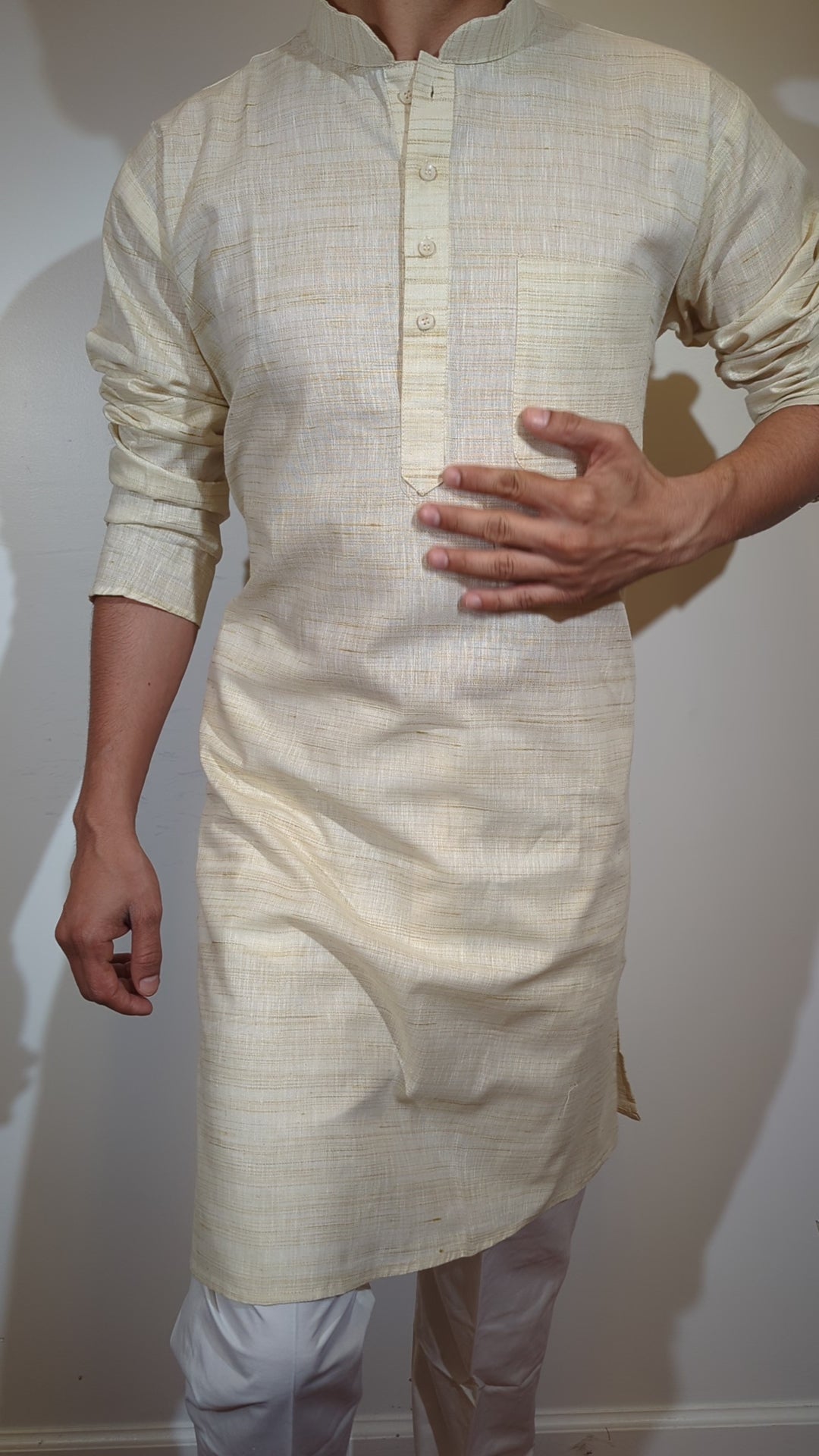 Cream Plane Kurta