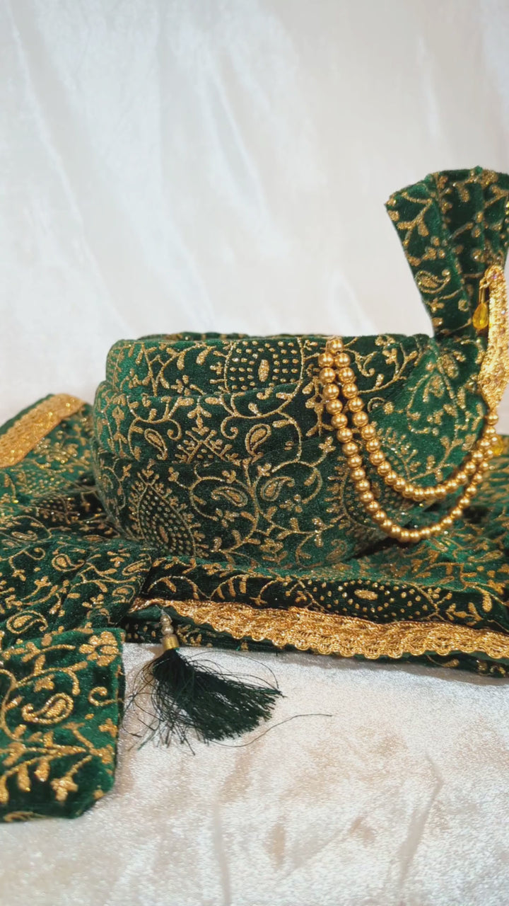 Green Pagdi and Shawl Set