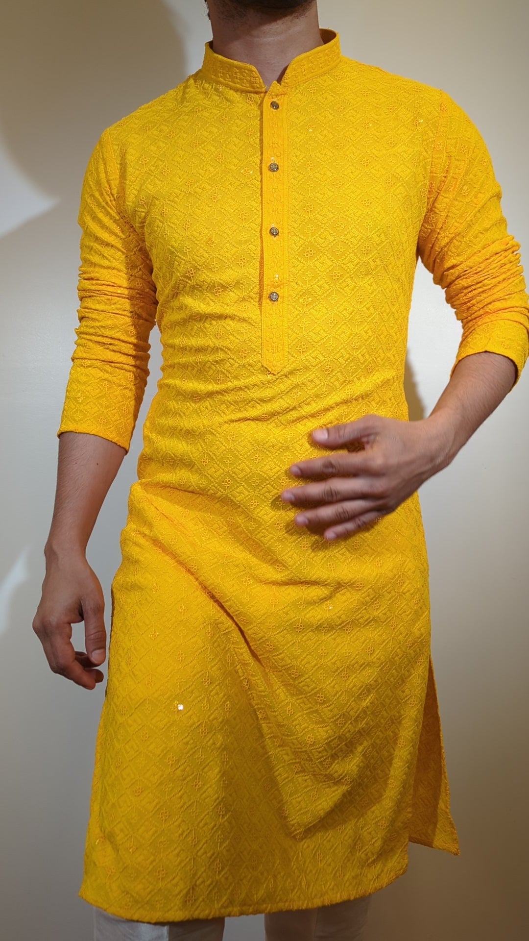 Yellow Chikankari Kurta