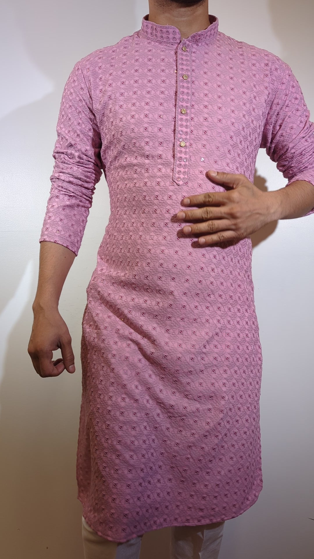 Light Pink Chikan Kurta