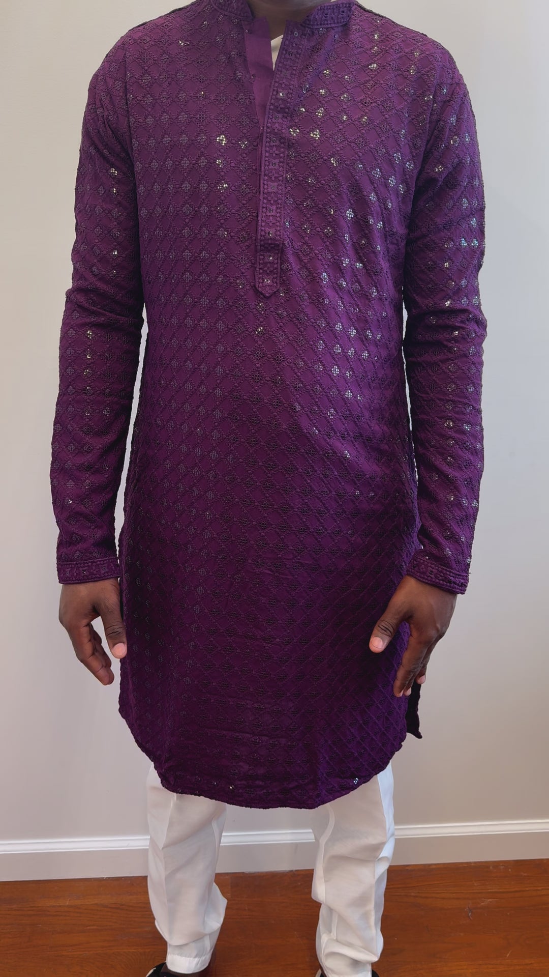 Dark Purple Chikan Kurta