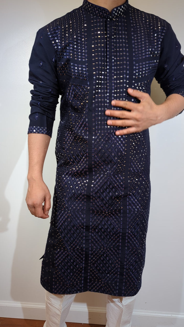 Navy Blue Fancy Kurta
