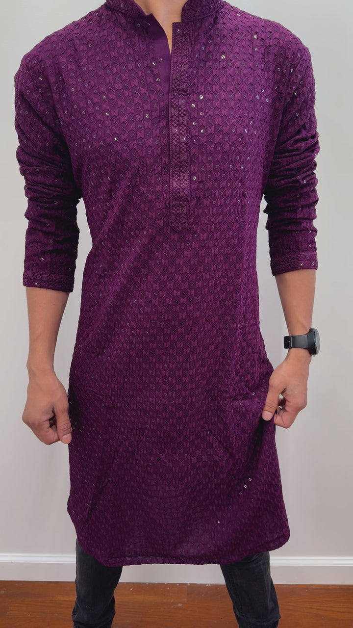 Wine Purple Fancy Kurta