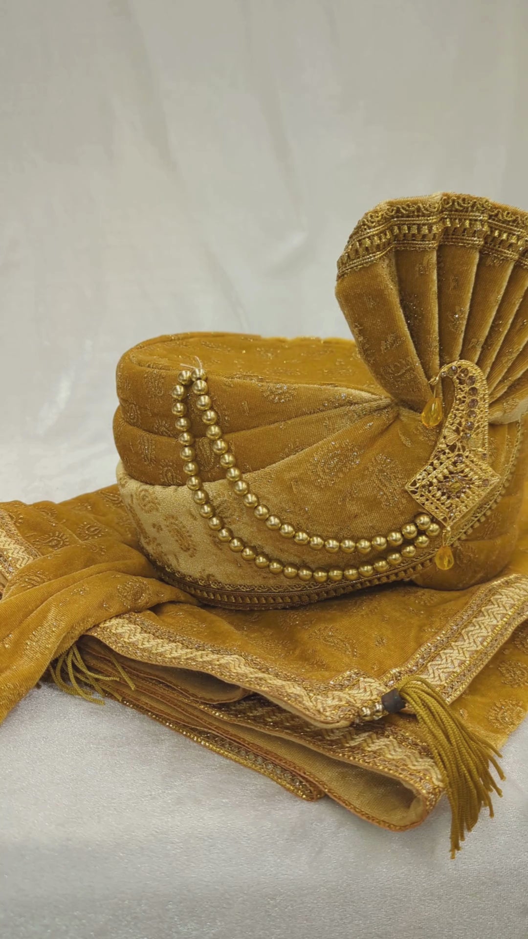 Brown Pagdi and Shawl Set