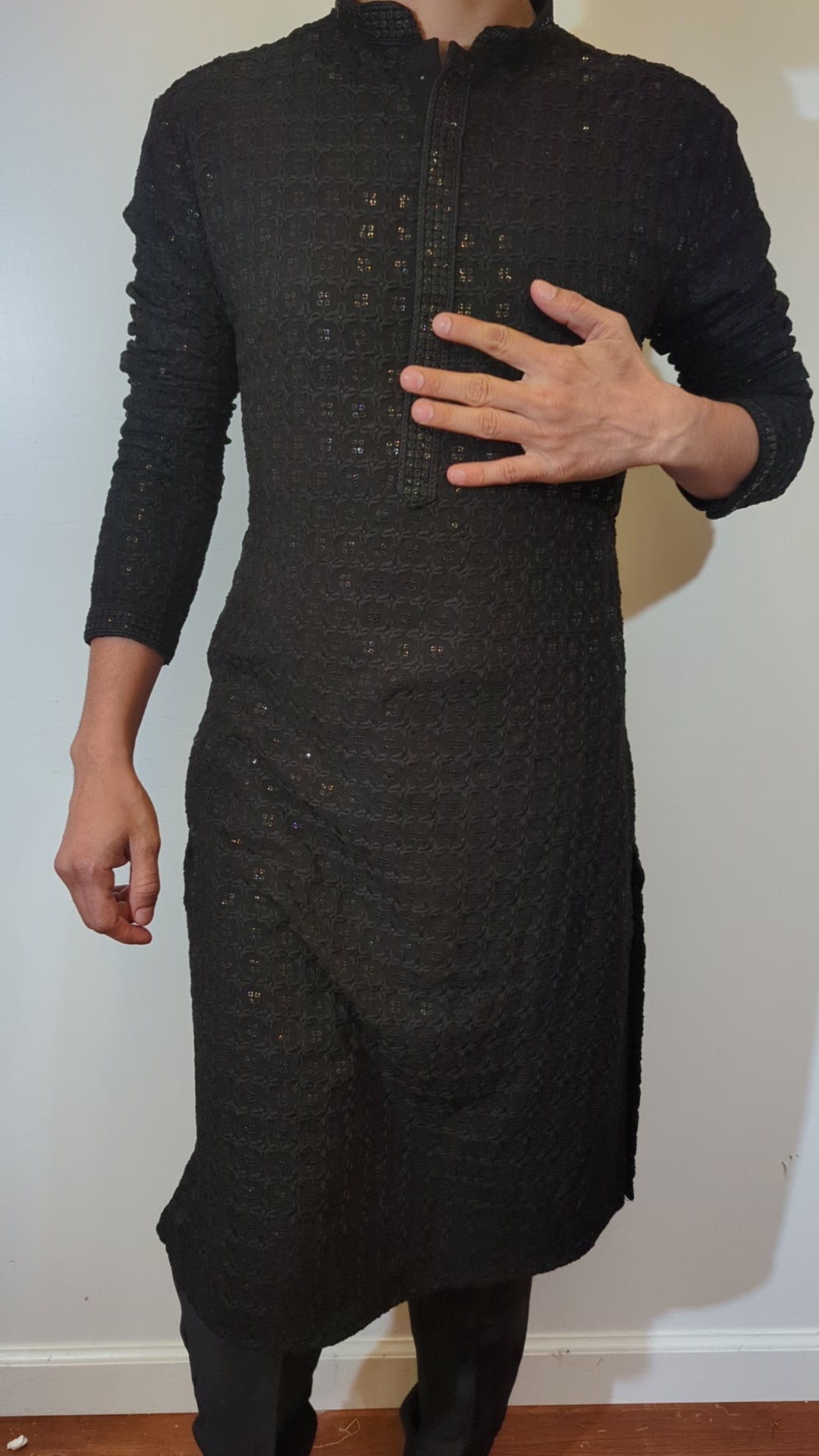 Black Chikankari Kurta