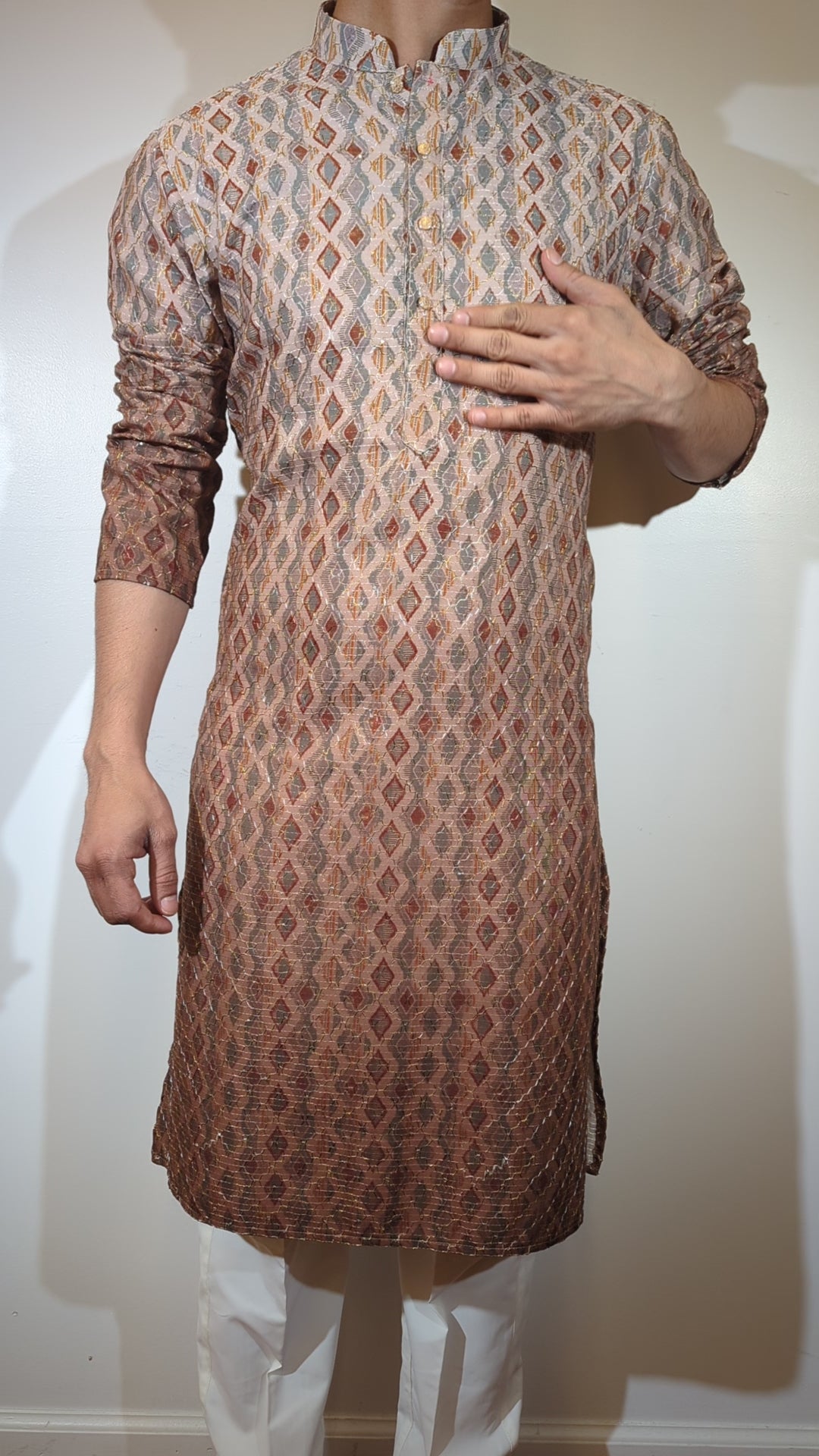 Mint Brown Fancy Kurta