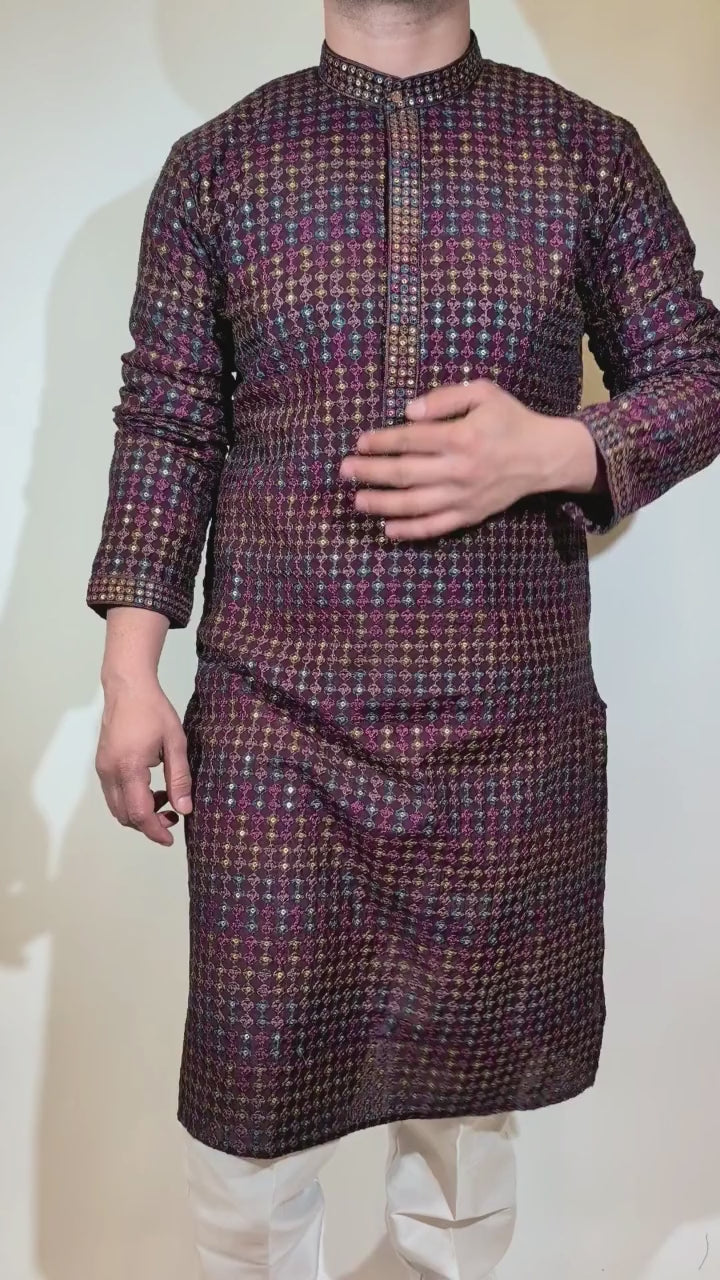 Purple Multi-Color Kurta