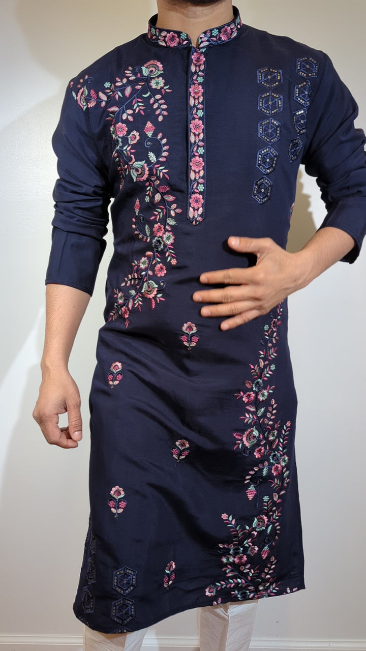 Navy Blue Designer Kurta