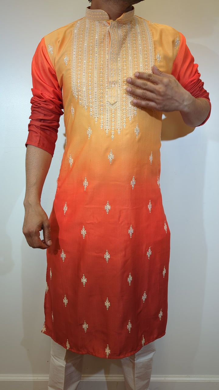 Tangerine Shades Fancy Kurta