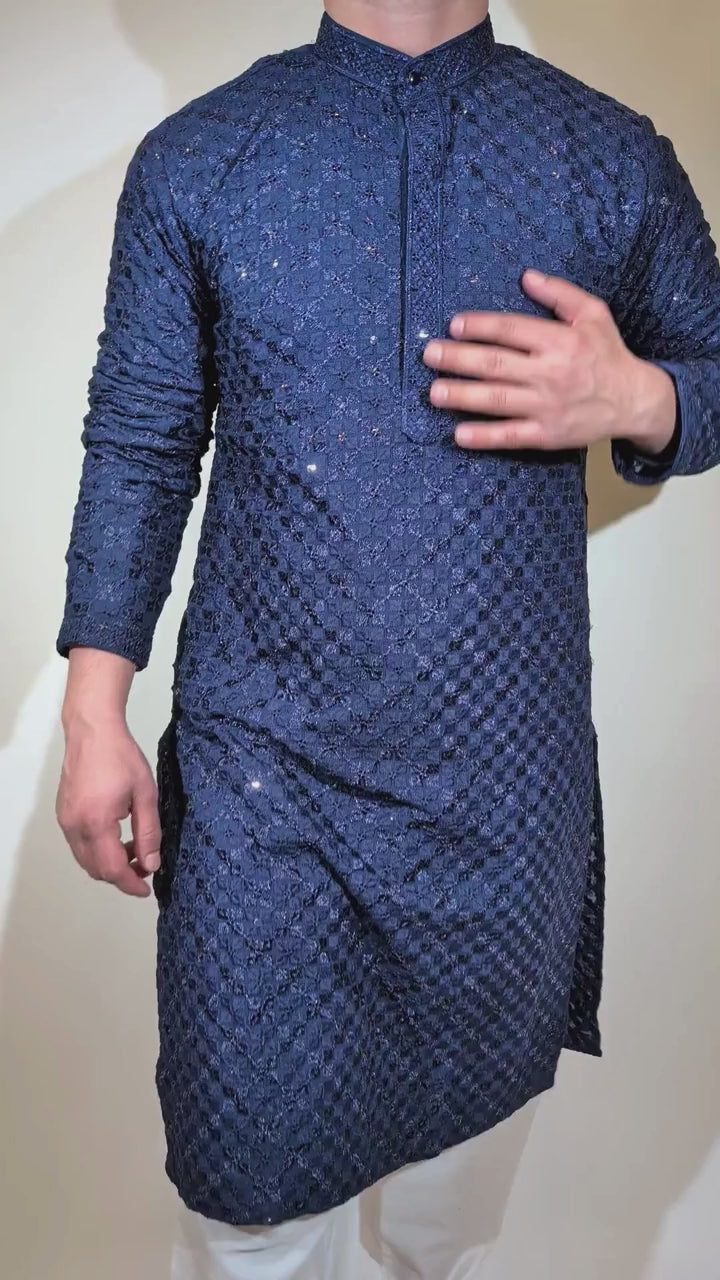 Navy Blue Kurta