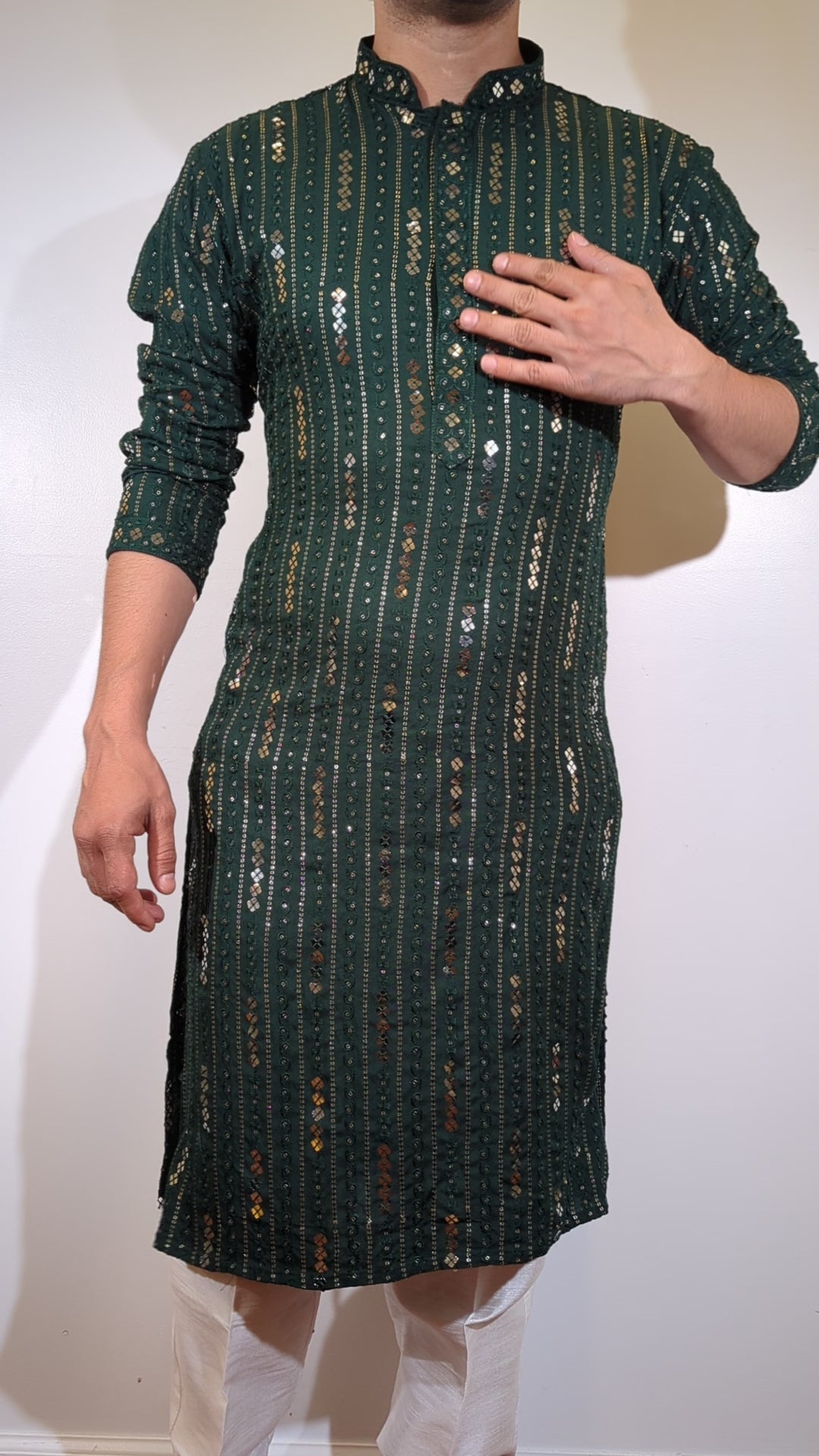 Dark Green Designer Kurta