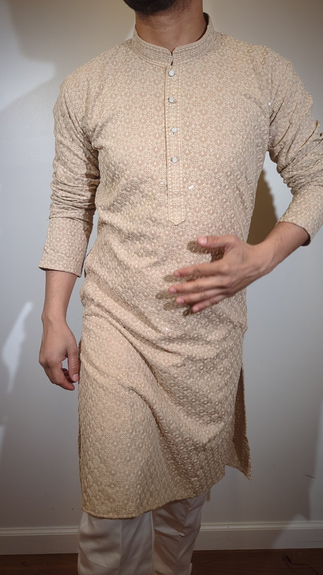 Light Brown Chikan Kurta