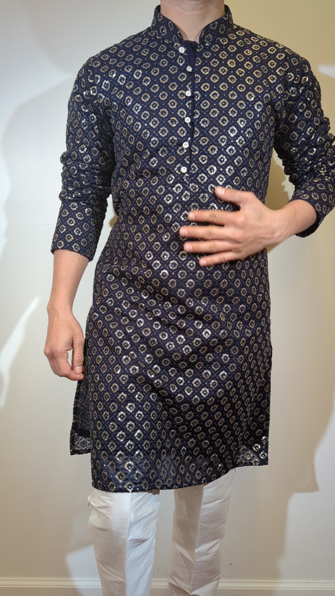 Navy Blue Fancy Kurta