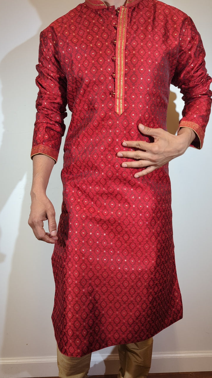 Maroon Fancy Kurta