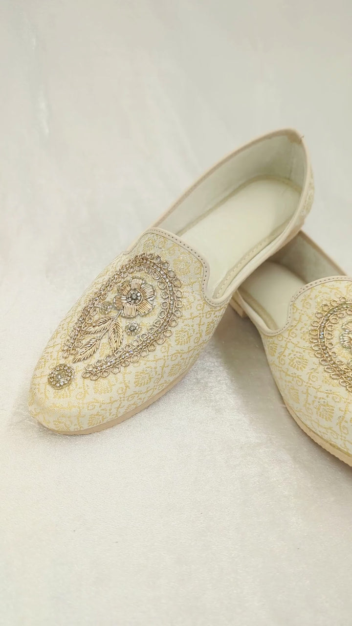 Cream Gold Men's Jutti