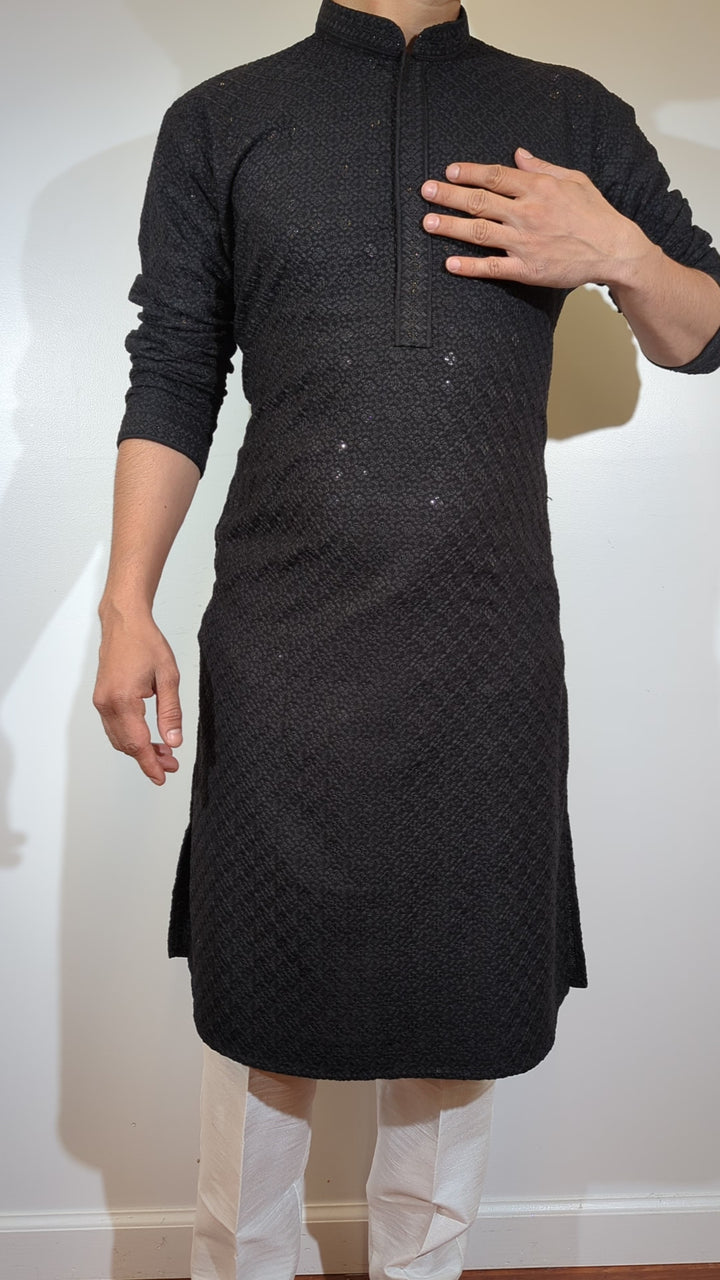 Black Chikan Kurta