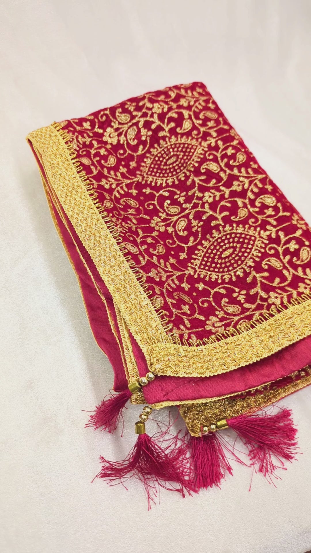 Men's Hot Pink Velvet Shawl