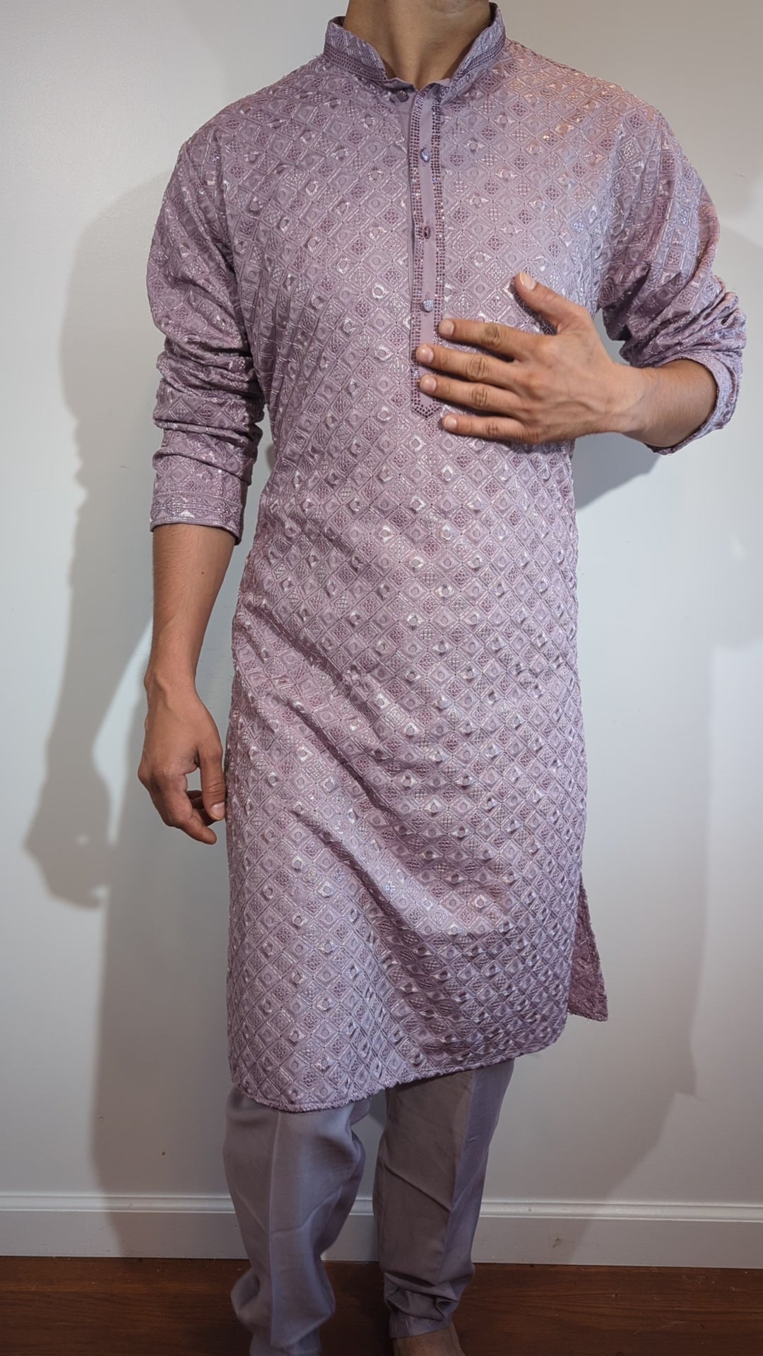 Light Purple Chikan Kurta