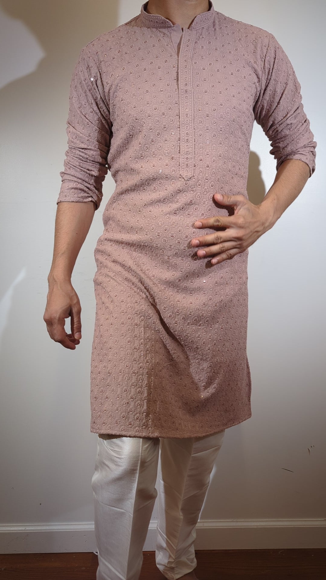 Light Brown Chikan Kurta