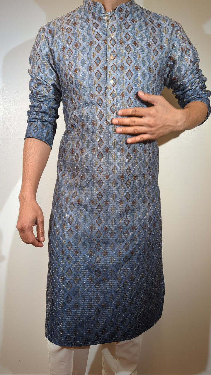 Multi Grey Fancy Kurta