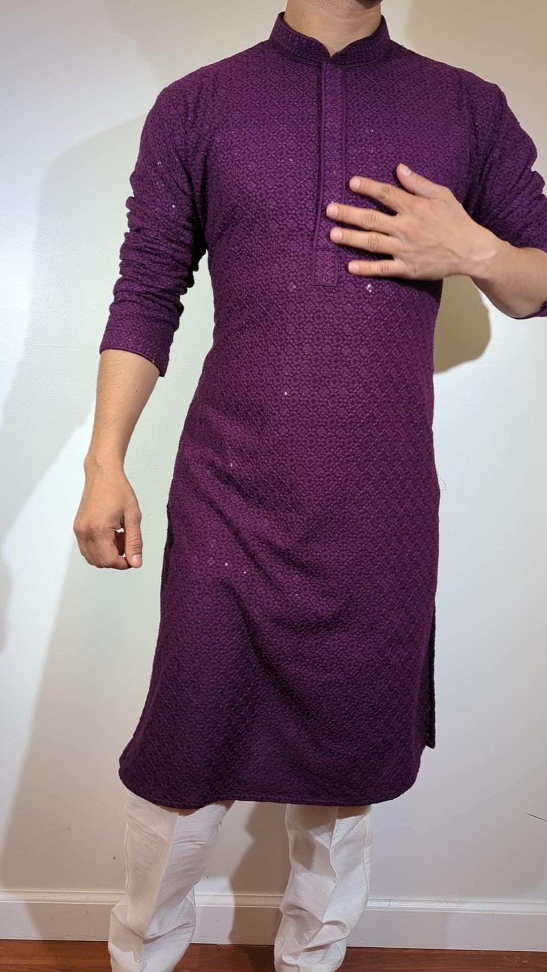 Dark Purple Chikan Kurta