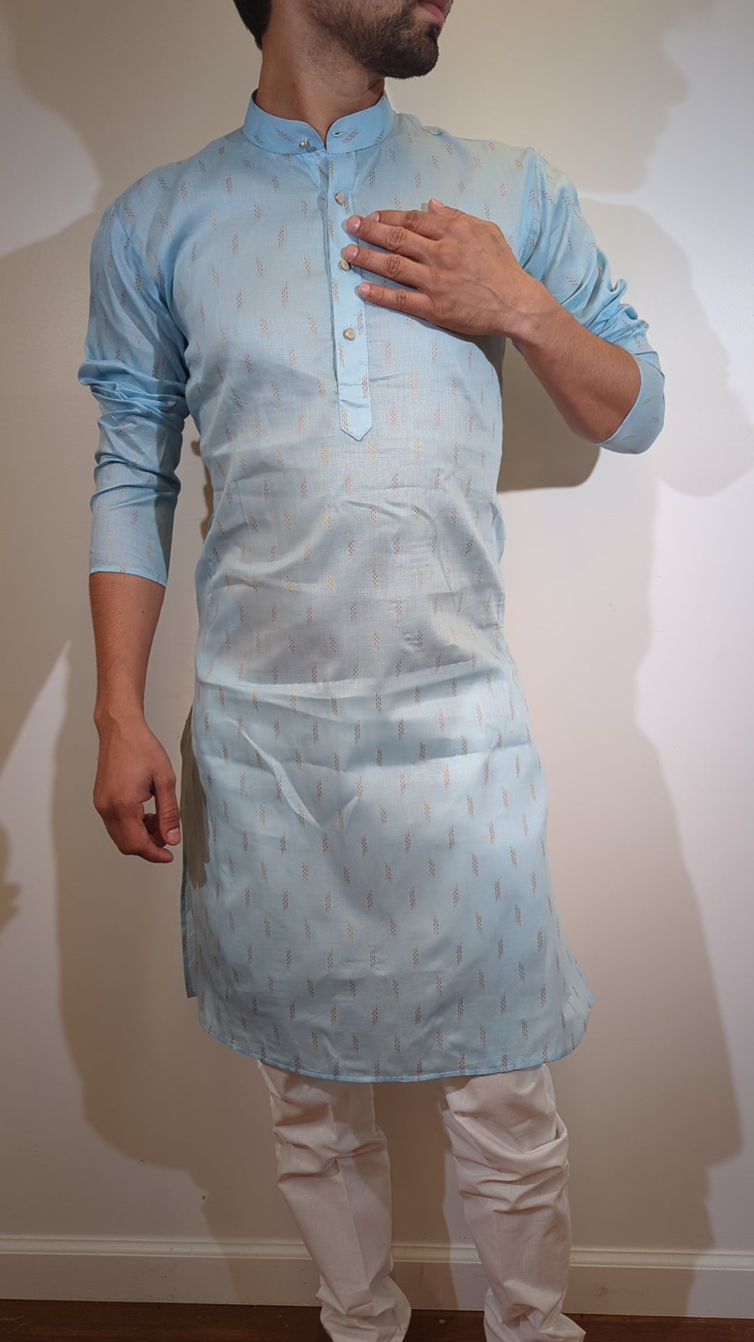 Sky Blue Cotton Kurta