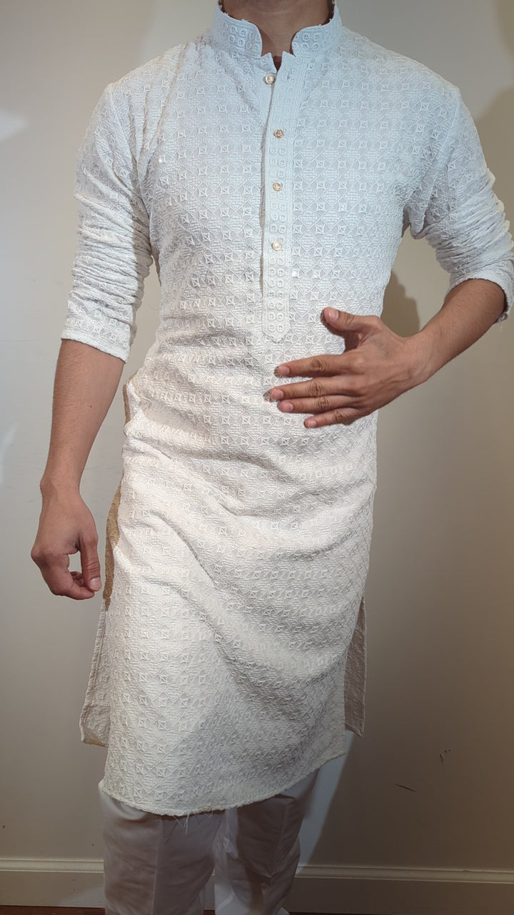 White Chikan Kurta