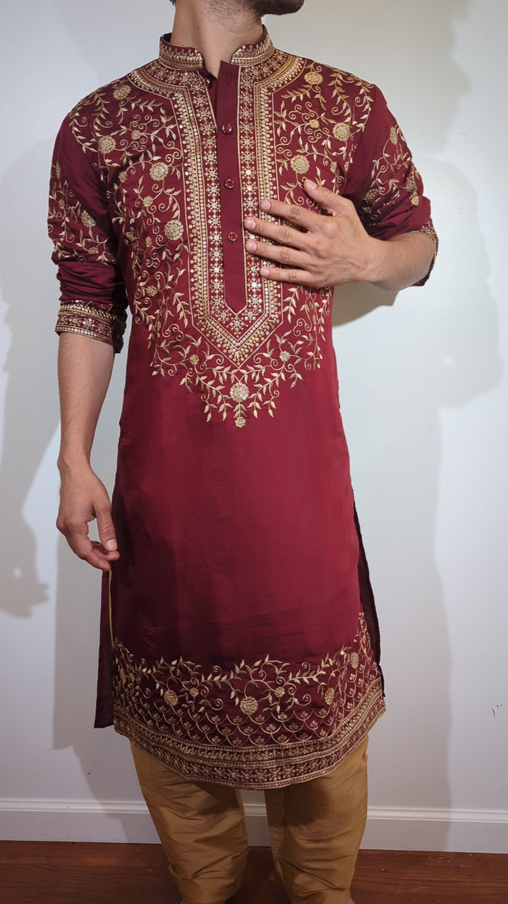 Marron Designer Kurta