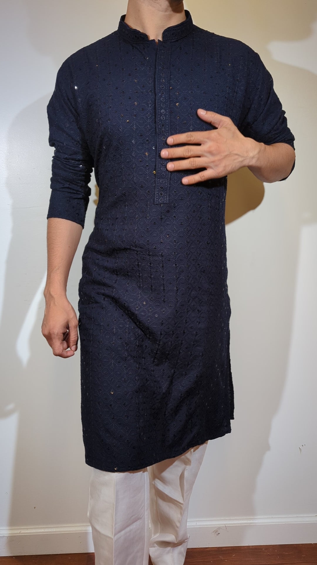 Navy Blue Chikankari Kurta