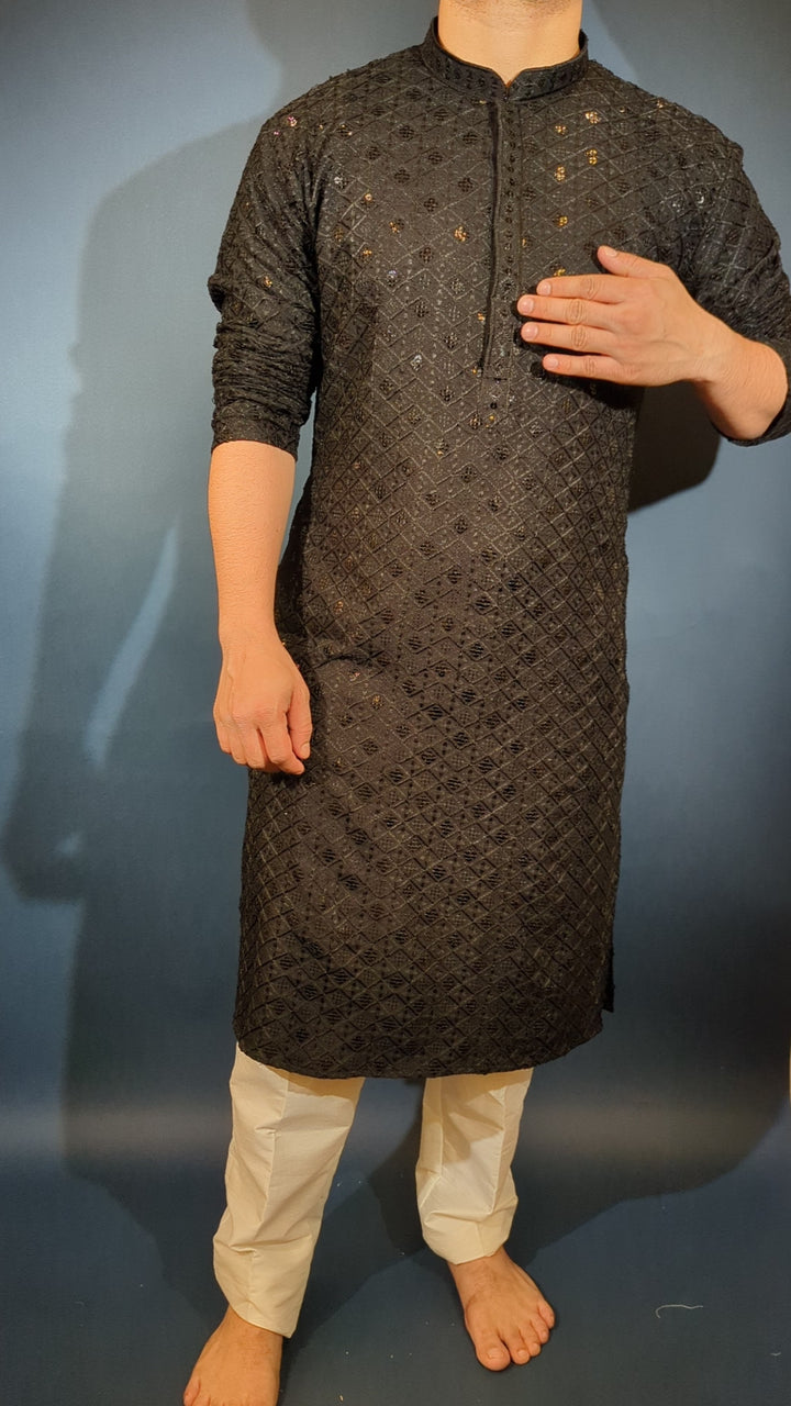 Black Sequin kurta