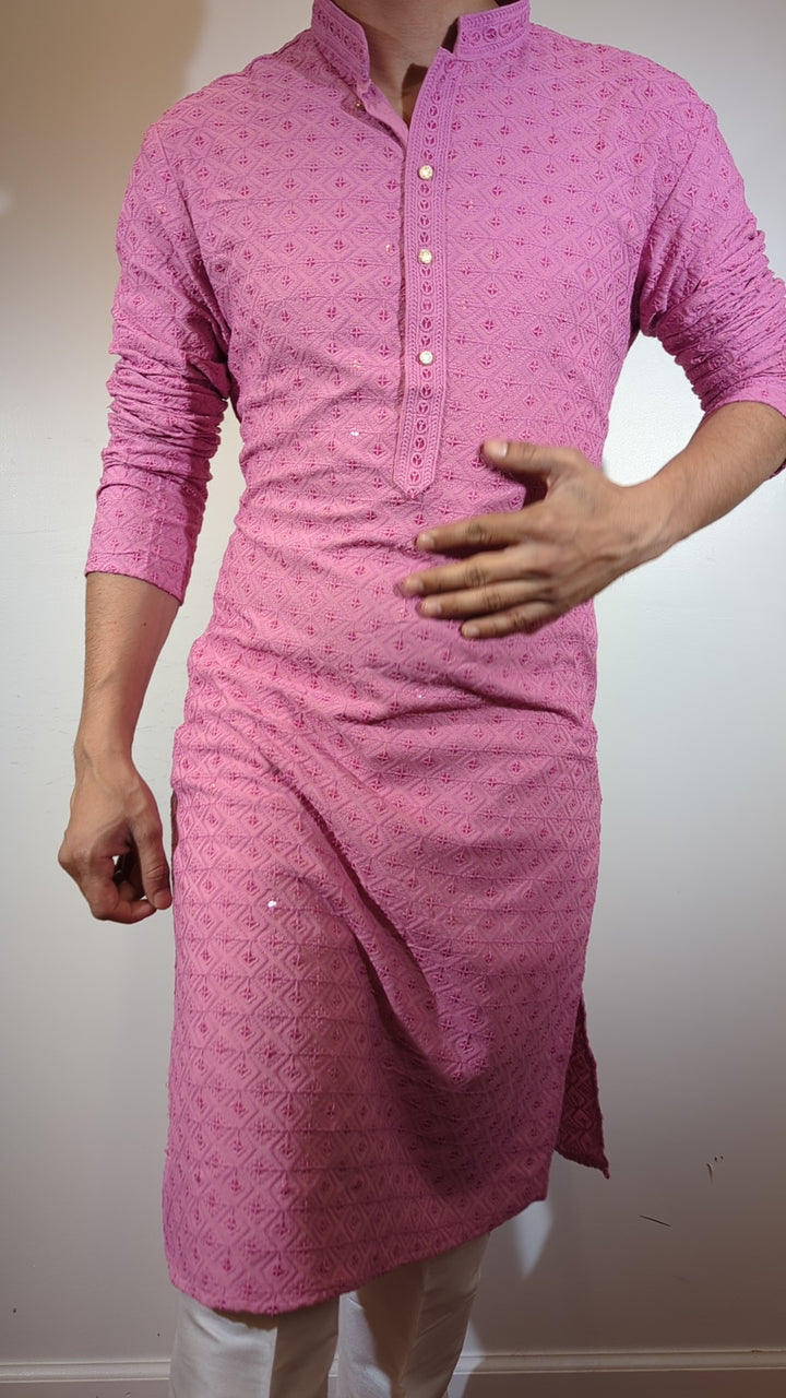 Dark Pink Chikan Kurta