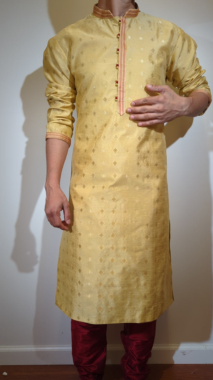 Light Golden Fancy Kurta