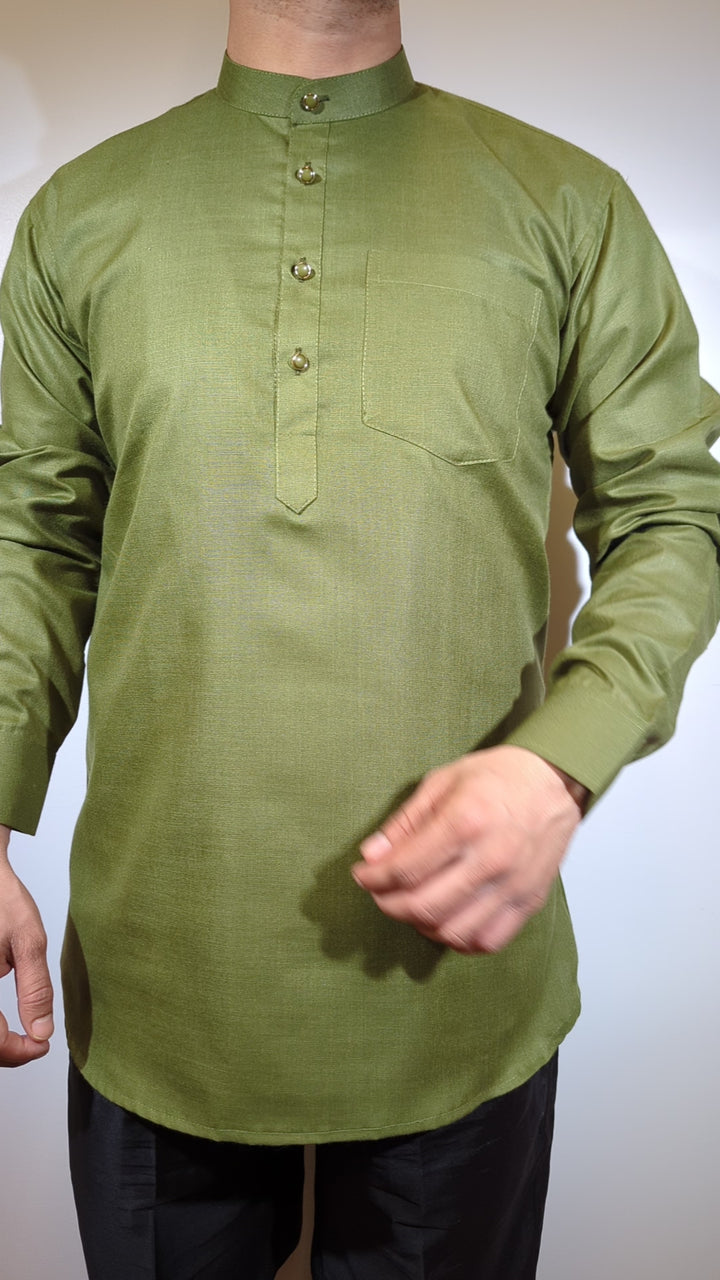 Olive Green Short Kurta