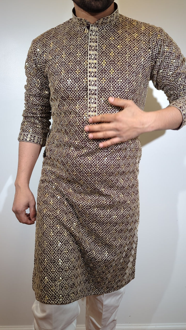 Wine Designer Kurta