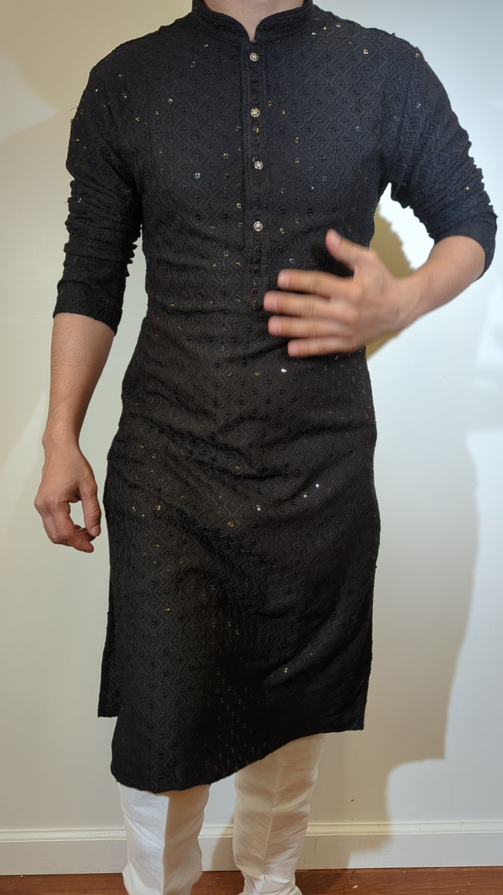 Black Chikan Kurta