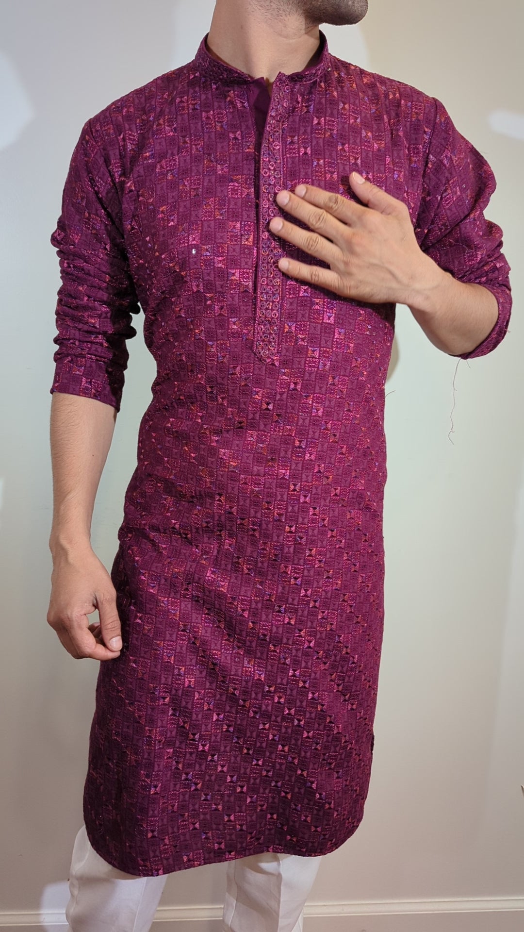 Maroon Fancy Kurta