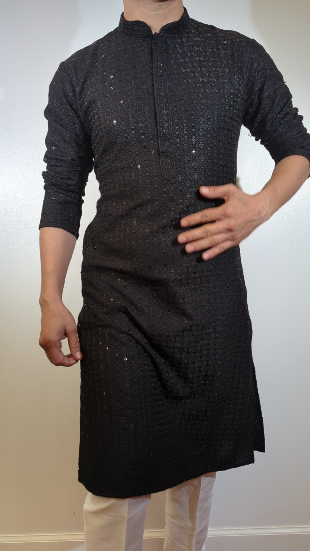 Black Chikan Kurta