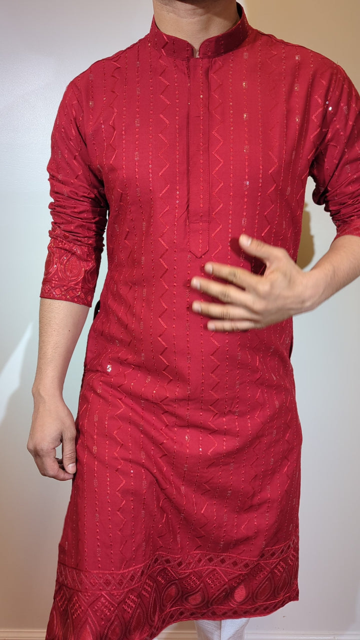 Red Fancy Kurta