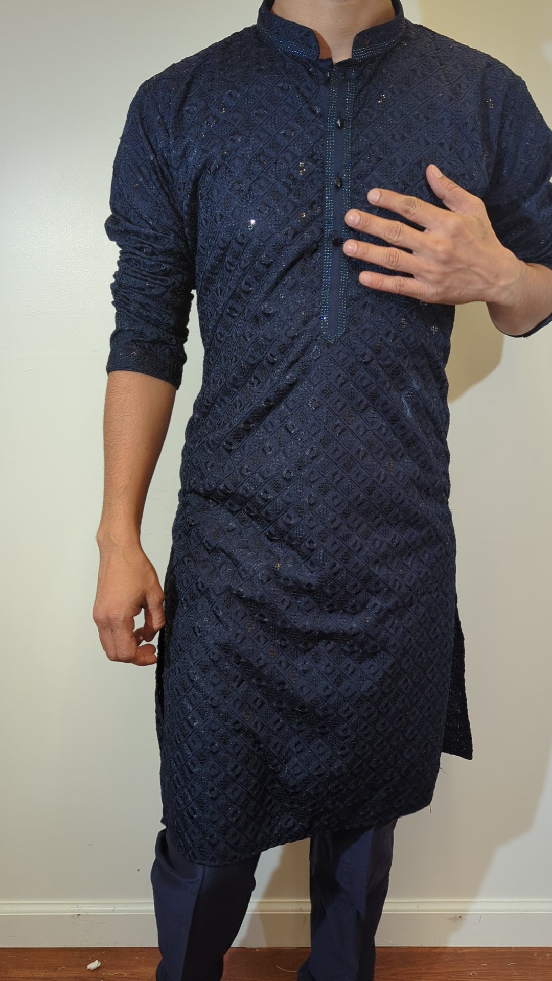 Navy Blue Chikankari Kurta