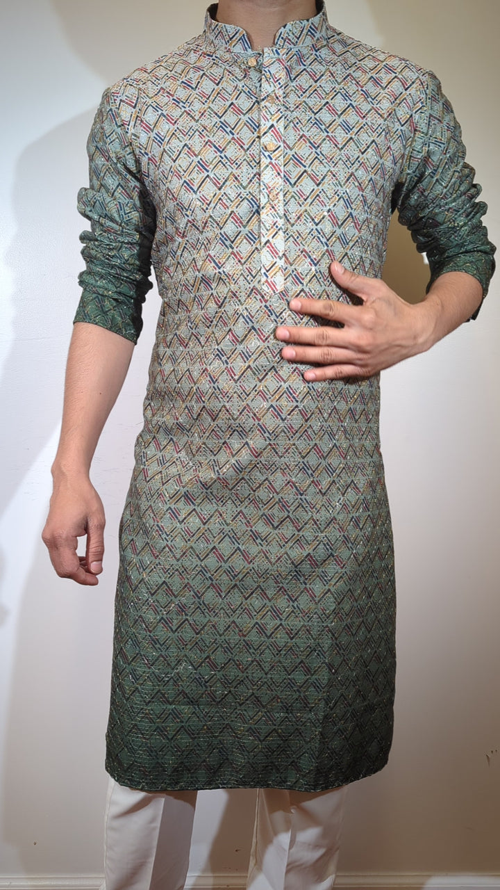 Multi Green Fancy Kurta