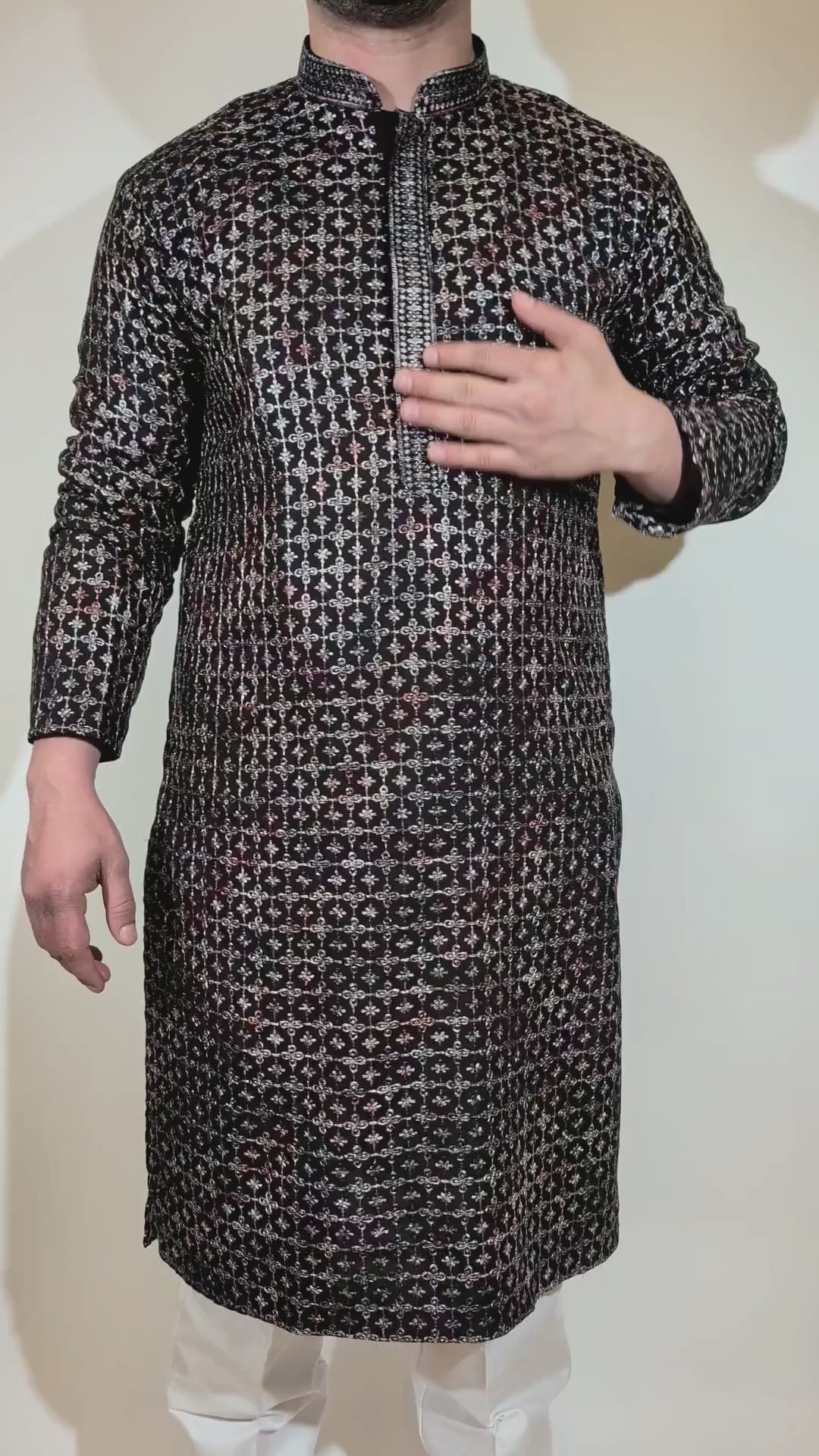 Black Multicolor Kurta