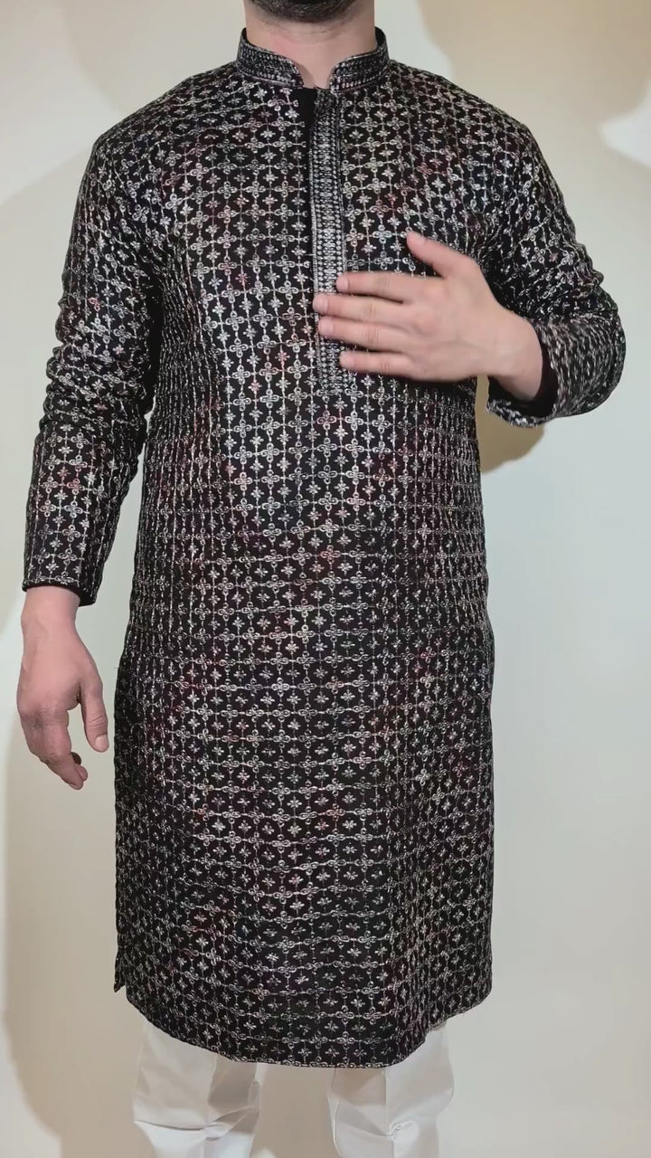 Black Multicolor Kurta