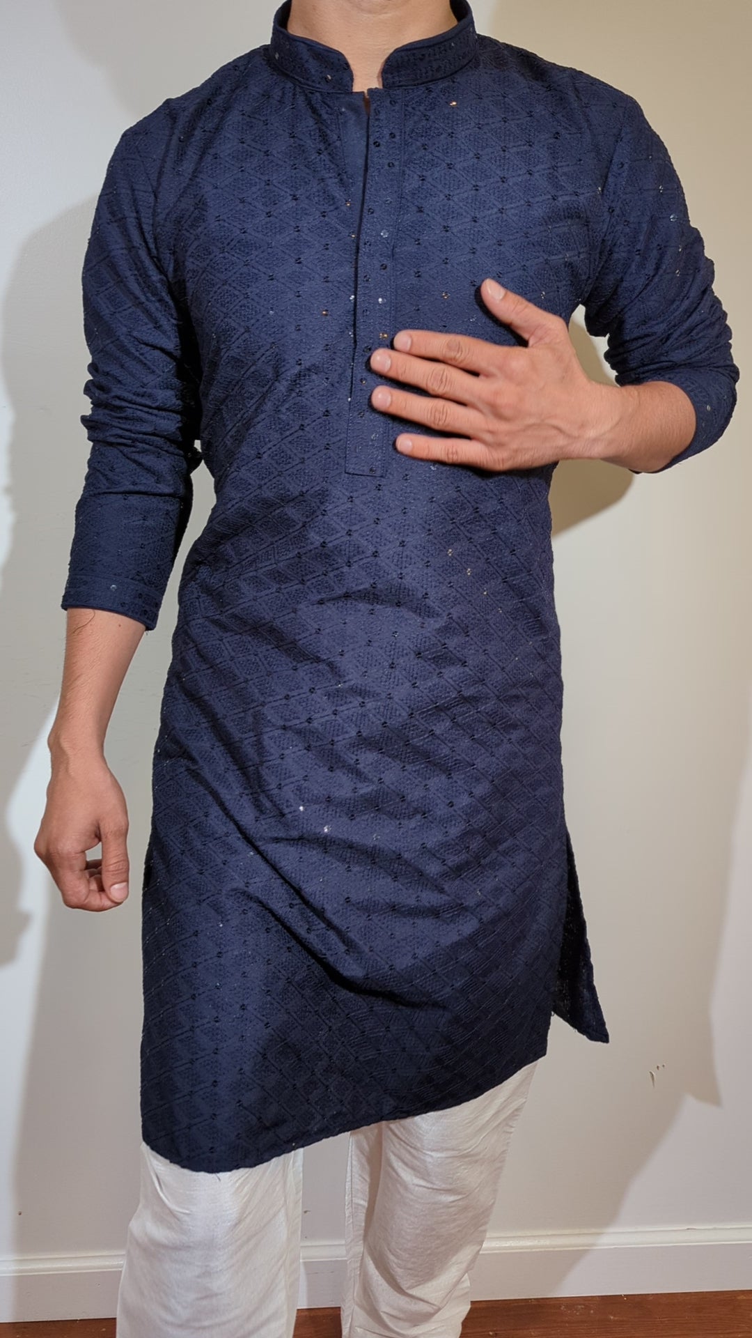 Navy Blue Chikankari Kurta