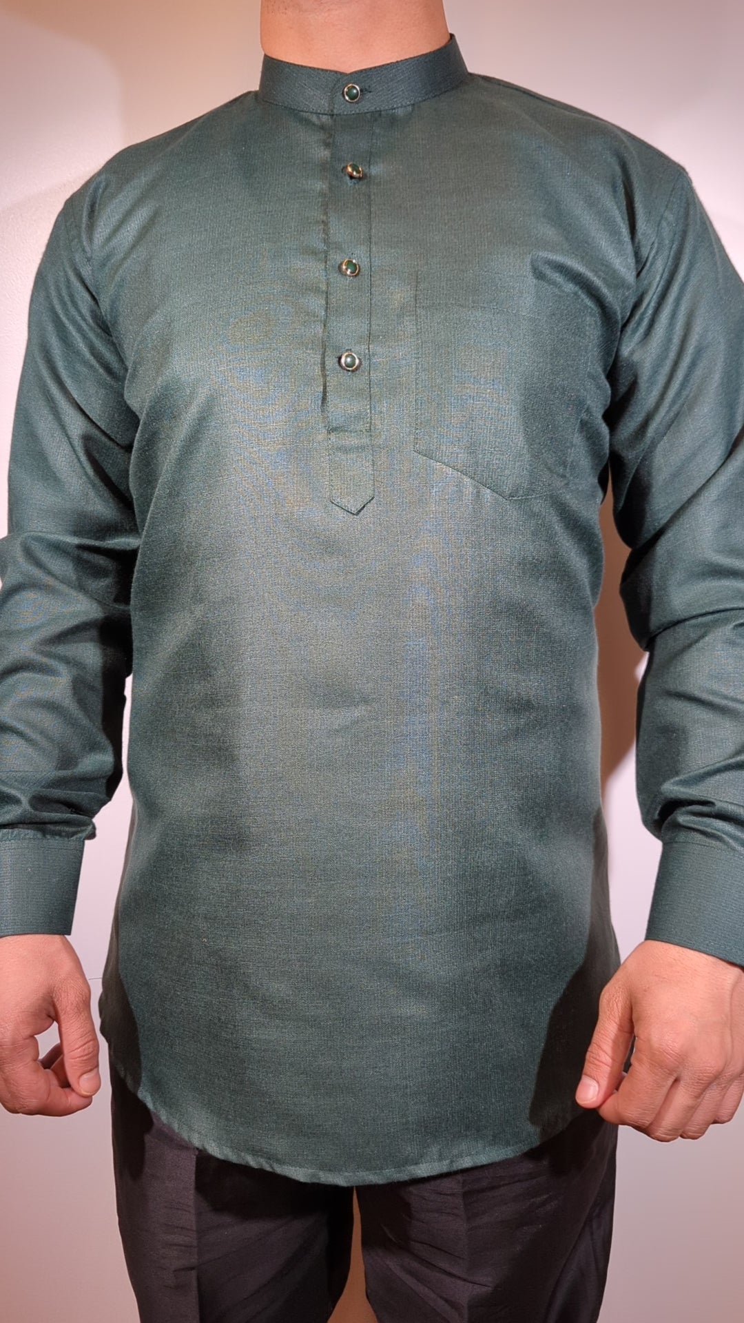 Dark Green Short Kurta
