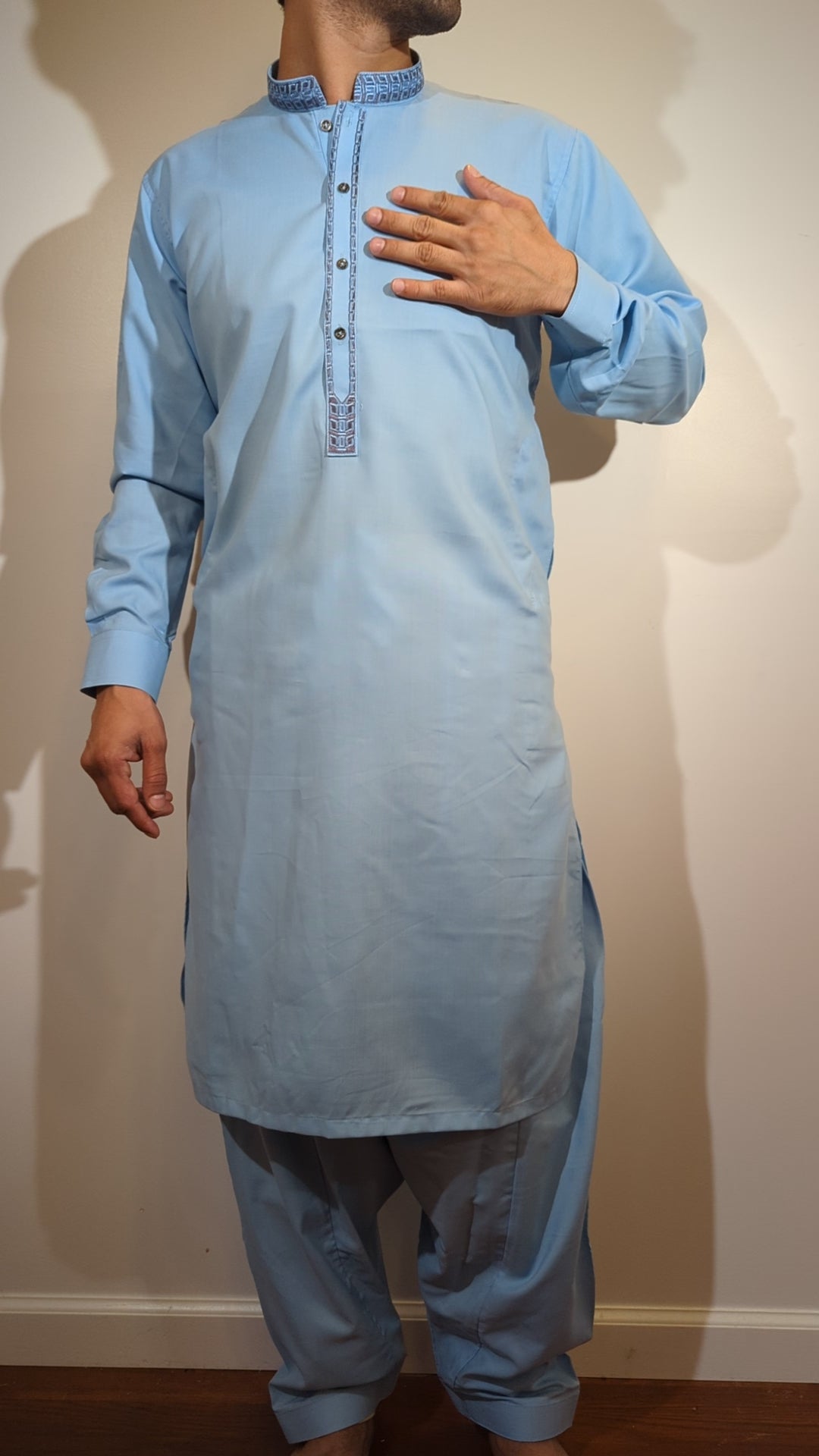 Light Sky Blue Pathani Kurta