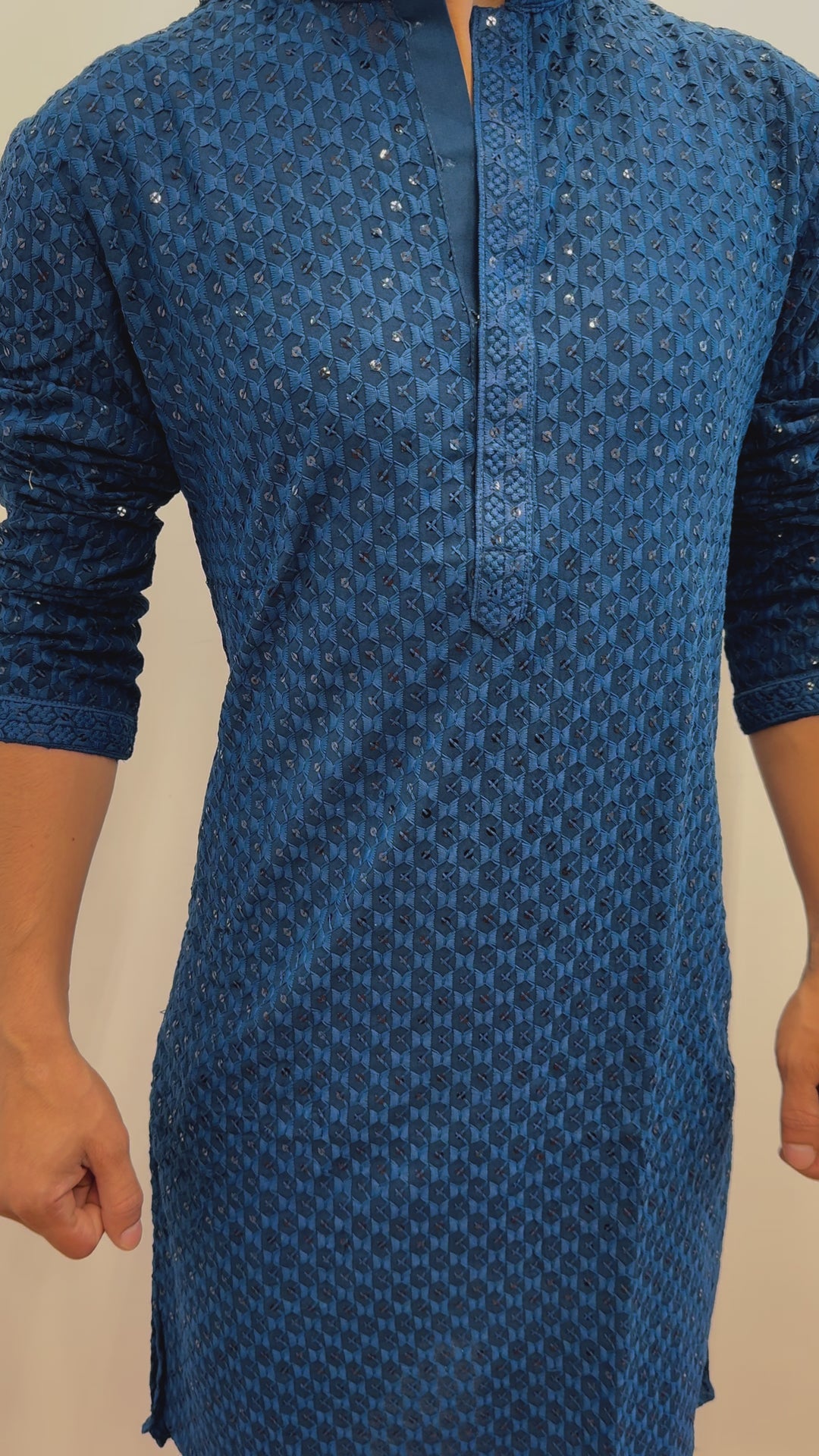 Dark Teal Blue Kurta