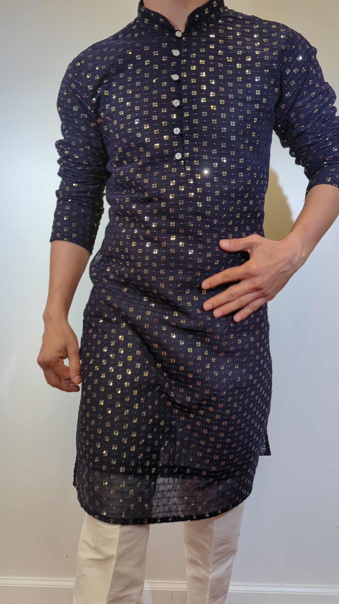 Navy Blue Fancy Kurta